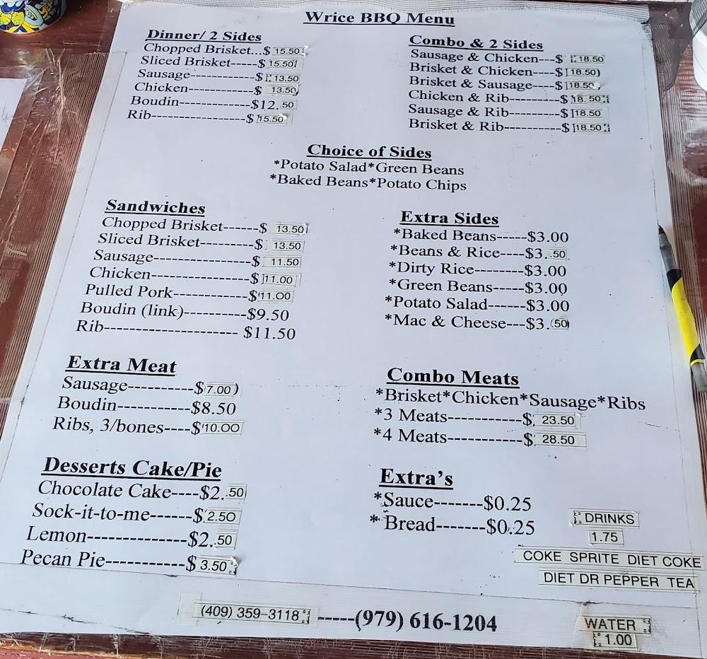 Wrice BBQ Menu image 1